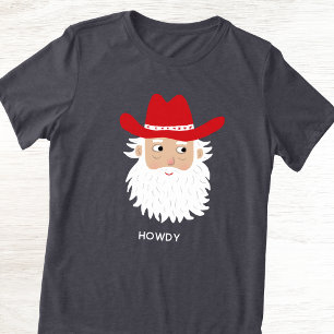 Cowboy Kerstman Aangepaste Tekst Kerstmis Tri-Blend Shirt