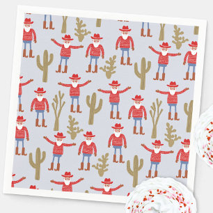 Cowboy Kerstman Western Kerstmis Servet