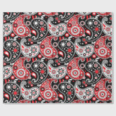 Cowboy kerstrode paisley Land Western Cadeaupapier (Vlak)