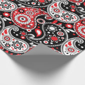 Cowboy kerstrode paisley Land Western Cadeaupapier (Hoek)