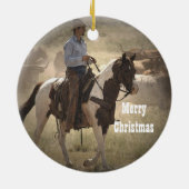 Cowboy-kerstversiering Keramisch Ornament (Achterkant)