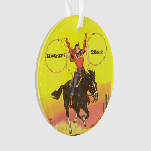 Cowboy Kid On Horse With Ropes in S.W. Scene (devant)