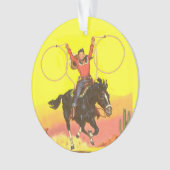 Cowboy Kid On Horse With Ropes in S.W. Scene (devant)