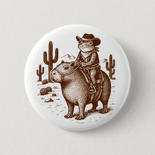 Cowboy Kikker Ronde Button 5,7 Cm