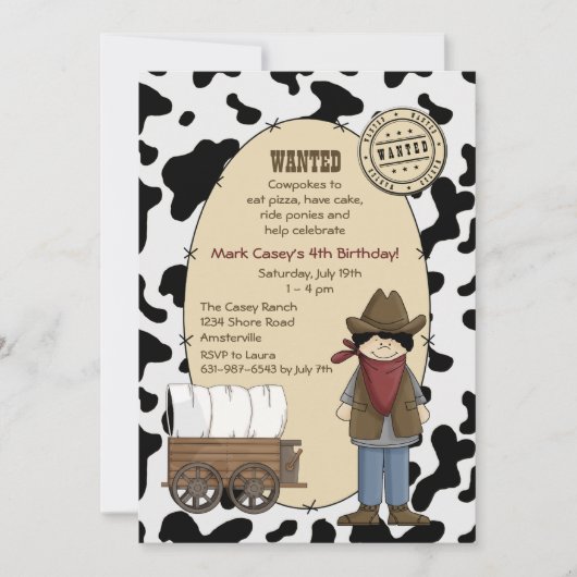 Cowboy Kind Invitation Kaart (Voorkant)