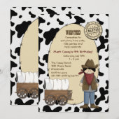 Cowboy Kind Invitation Kaart (Voorkant / Achterkant)