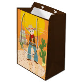 Cowboy kind medium cadeauzakje (Achterkant Gekanteld)