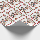 Cowboy Kind Santa Mutton Busting Christmas Cadeaupapier (Hoek)