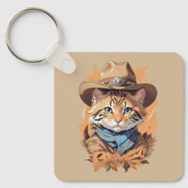 cowboy kitten ontwerp sleutelhanger