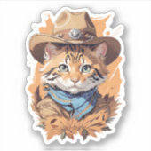  cowboy kitten ontwerp sticker (Voorkant)