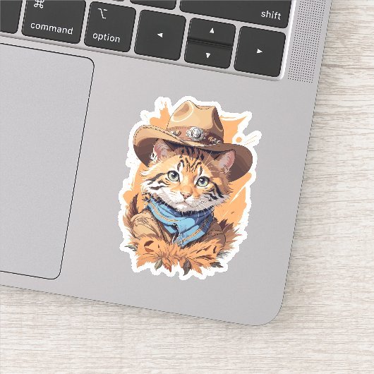  cowboy kitten ontwerp sticker (Detail)