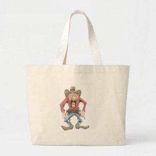 Cowboy klaar om te tekenen grote tote bag