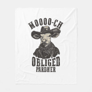  Cowboy Koe Shirt Moooch verplicht Pardner we Fleece Deken