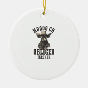 Cowboy Koe Shirt Moooch verplicht Pardner we Keramisch Ornament