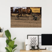 Cowboy krijgt een Kick uit Bronc Riding Poster (Thuiskantoor)