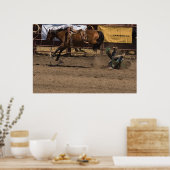 Cowboy krijgt een Kick uit Bronc Riding Poster (Keuken)
