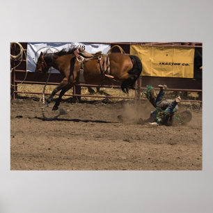 Cowboy krijgt een Kick uit Bronc Riding Poster