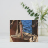 Cowboy-laars met pur briefkaart (Staand voorkant)