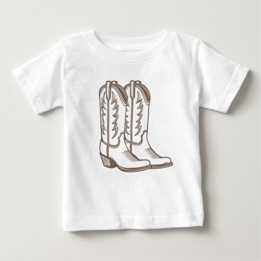 Cowboy laars schets T-shirt voor kinderen (Voorkant)