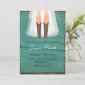 Cowboy laarzen Bridal Shower uitnodiging (Staand voorkant)