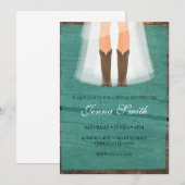 Cowboy laarzen Bridal Shower uitnodiging (Voorkant / Achterkant)