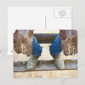 Cowboy laarzen op hek briefkaart (Voorkant / Achterkant)