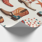 Cowboy laarzen patroon cadeaupapier (Hoek)