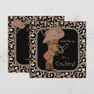 Cowboy Land Western Baby shower Etnische partij Kaart