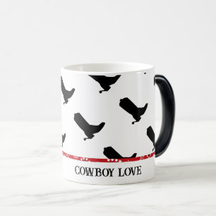Cowboy Liefde Laarzen Silhouet Patroon Rood Bandan Magische Mok