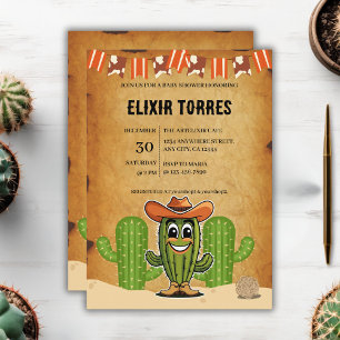 Cowboy Little Cactie Cactus Baby Shower Kaart
