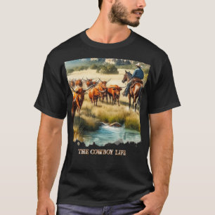 Cowboy Live Long Horn Cattle Roundup T-shirt