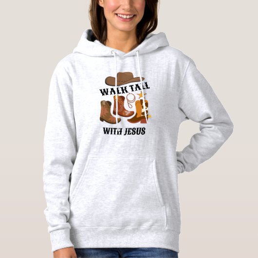 Cowboy LOPEN GROOT MET JEZUS Christelijk Hoodie (Voorkant)