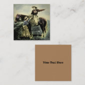 Cowboy Love Magic Lantern Slide Vierkante Visitekaartje (Voorkant / Achterkant)