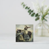 Cowboy Love Magic Lantern Slide Vierkante Visitekaartje (Staand voorkant)