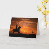 Cowboy Memorial Sympathy Kaart (Gele Bloem)