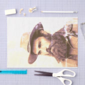  cowboy met beard Sepia verhit Tissuepapier (Craft)