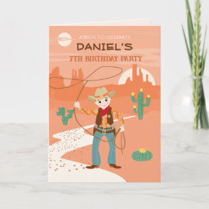 Cowboy met een lasso en cactussen kinderen Verjaar