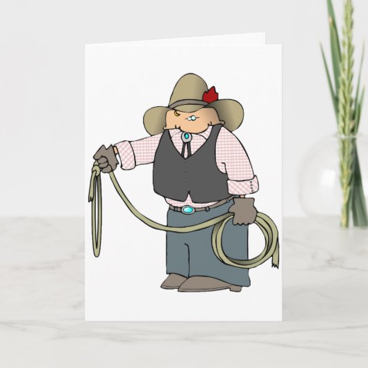 Cowboy met een Wenskaart van de Lasso Kaart (Voorkant)