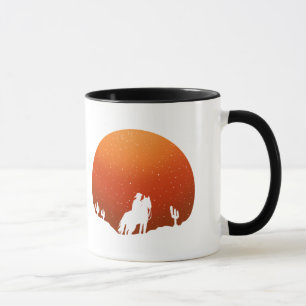 Cowboy met paard Wild West sunset landschap Mok