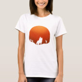 Cowboy met paard Wild West sunset landschap T-shirt (Voorkant)