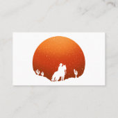 Cowboy met paard Wild West sunset landschap Visitekaartje (Achterkant)