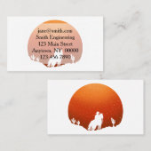 Cowboy met paard Wild West sunset landschap Visitekaartje (Voorkant / Achterkant)