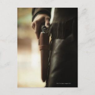 Cowboy met pistool in holster briefkaart