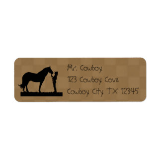 Cowboy met zijn Horse Return Address Labels