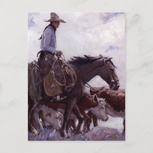  cowboy met zijn vee van Koerner Briefkaart