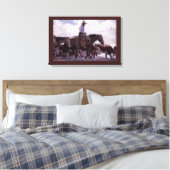  cowboy met zijn vee van Koerner Canvas Afdruk (Insitu (Slaapkamer))