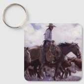 cowboy met zijn vee van Koerner Sleutelhanger (Voorkant)