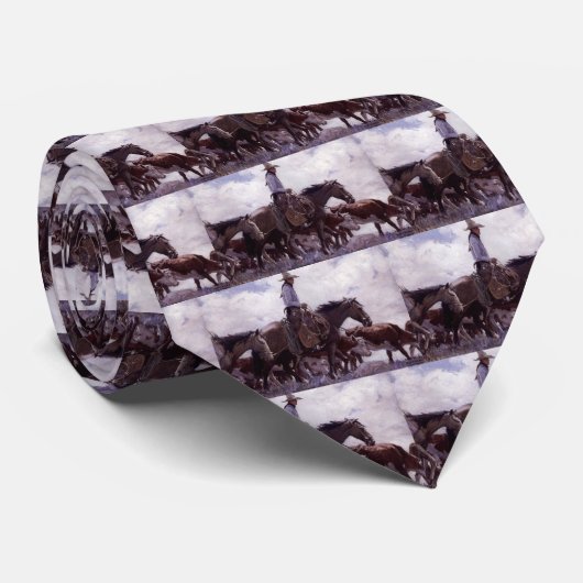  cowboy met zijn vee van Koerner Stropdas (Opgerold)