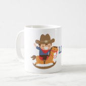 Cowboy mignon sur la tasse personnalisée de cheval (Devant gauche)