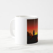 Cowboy-mok bij zonsondergang koffiemok (Voorkant links)